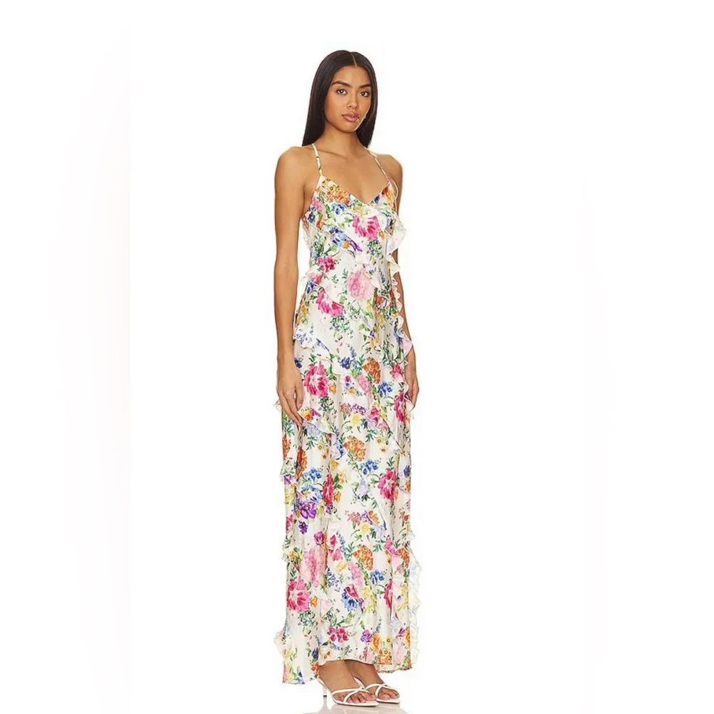 NWOT Show Me Your Mumu Romance Ruffle Dress Iv Botanical Floral M ! - Picture 2 of 7
